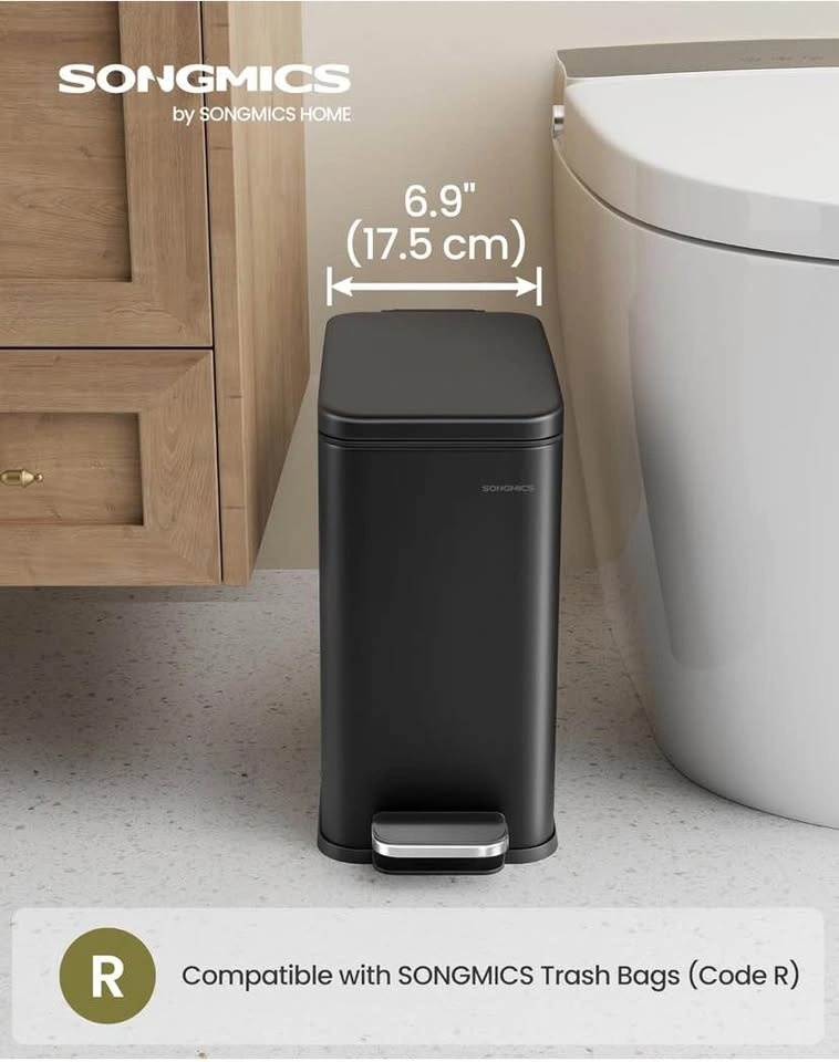 WHITE SONGMICS 2.6 Gallon (10L) Trash Can - photo 3