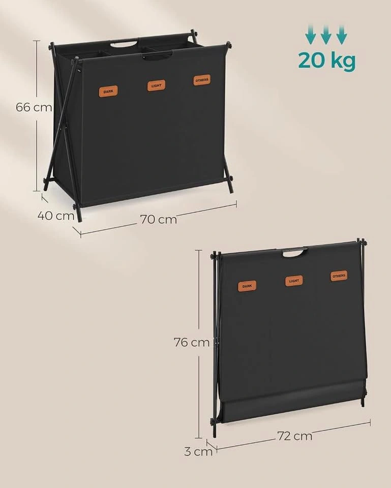 3-Section Laundry Hamper - BRAND NEW - photo 3