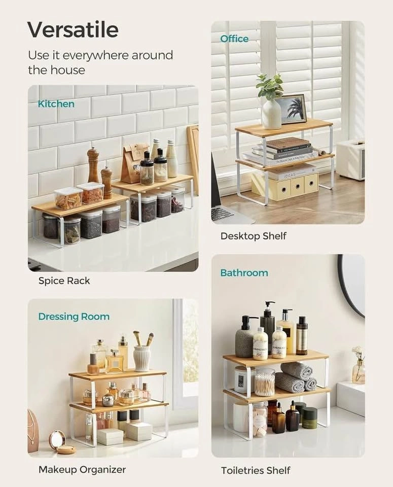 SONGMICS Cabinet Organizer Shelf – Set of 2 - photo 4