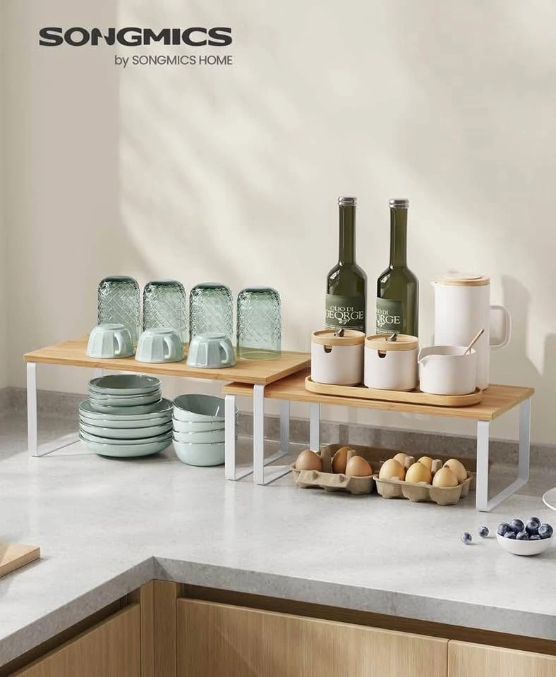SONGMICS Cabinet Organizer Shelf – Set of 2 - photo 5