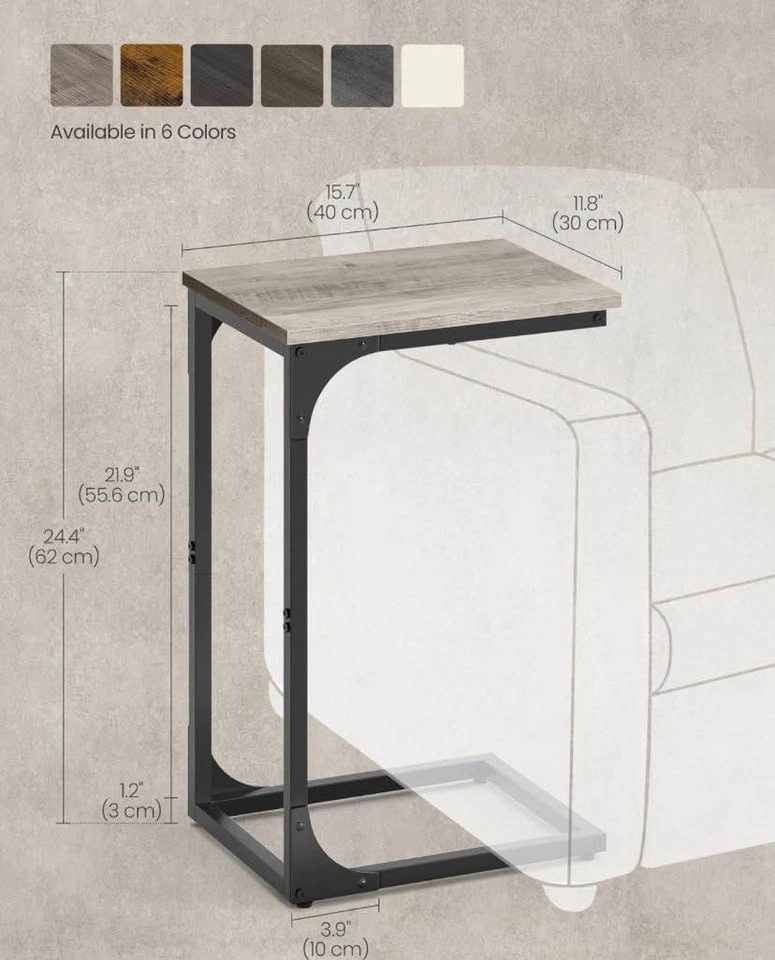 C-Shaped End Table – Stylish, Space-Saving & Versatile! *UNASSEM - photo 5