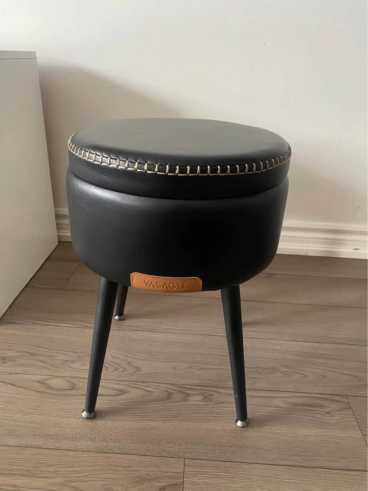 Black Vanity Stool | Brand New | Storage Ottoman