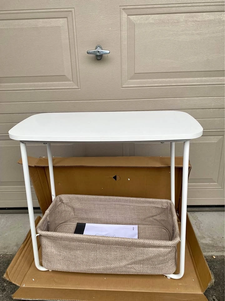Side Table with Storage Basket | Brand New