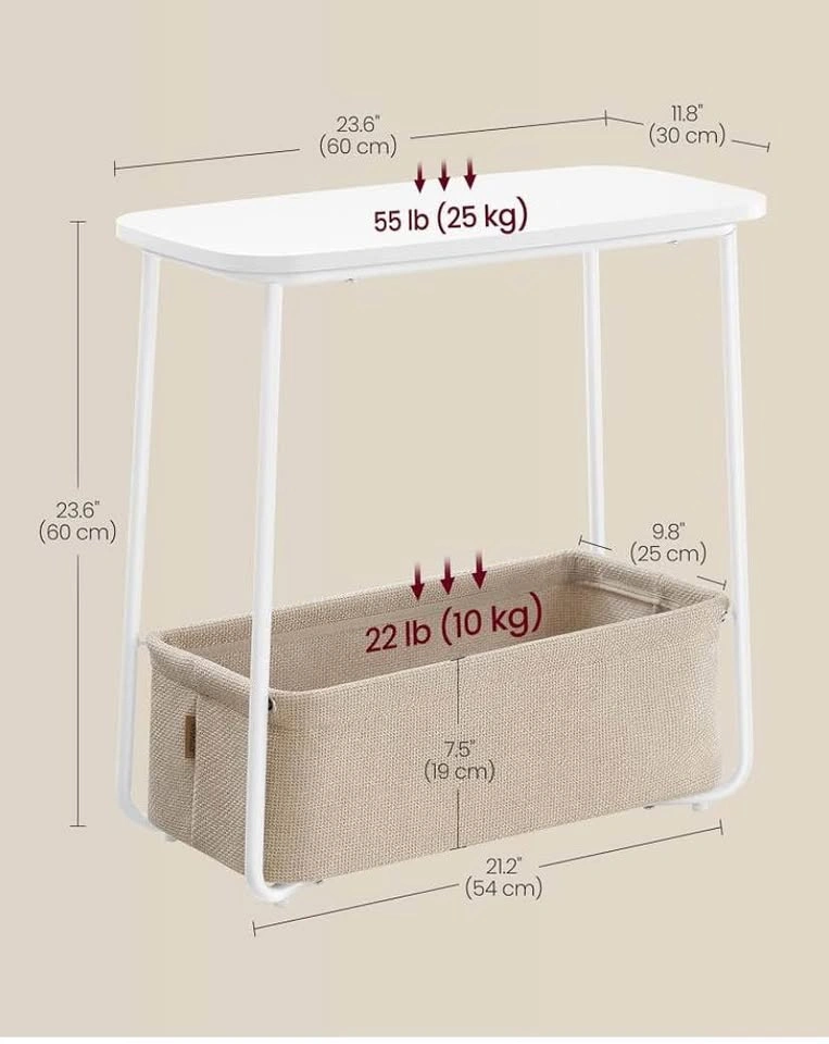 Side Table with Storage Basket | Brand New - photo 2