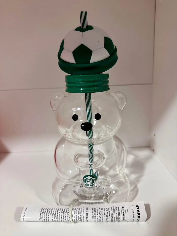 2026 Starbucks Bearista Bear Straw Cup With Soccer Cap Lid 20oz - photo 2