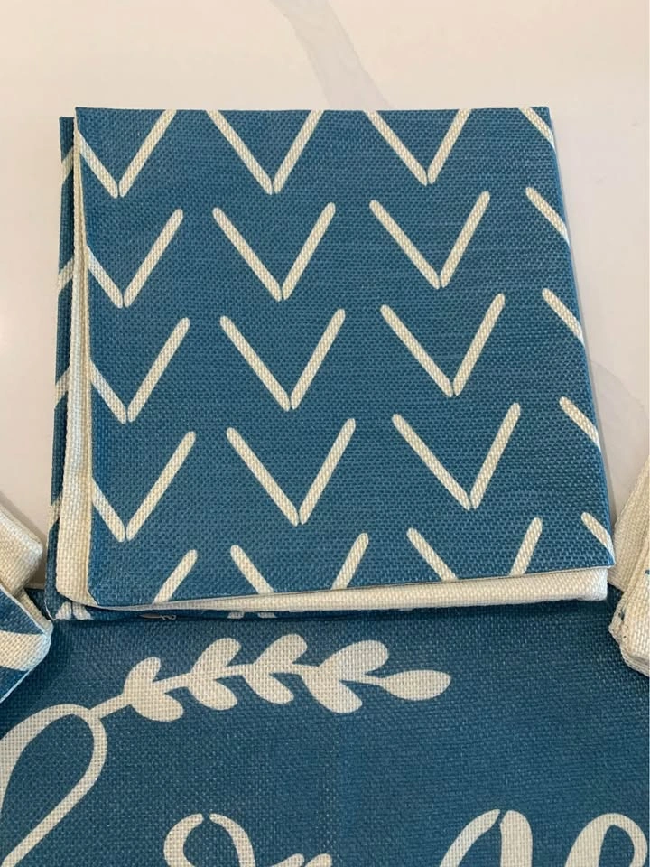 Set of 4 Blue and Cream Decorative Pillow Covers - photo 3
