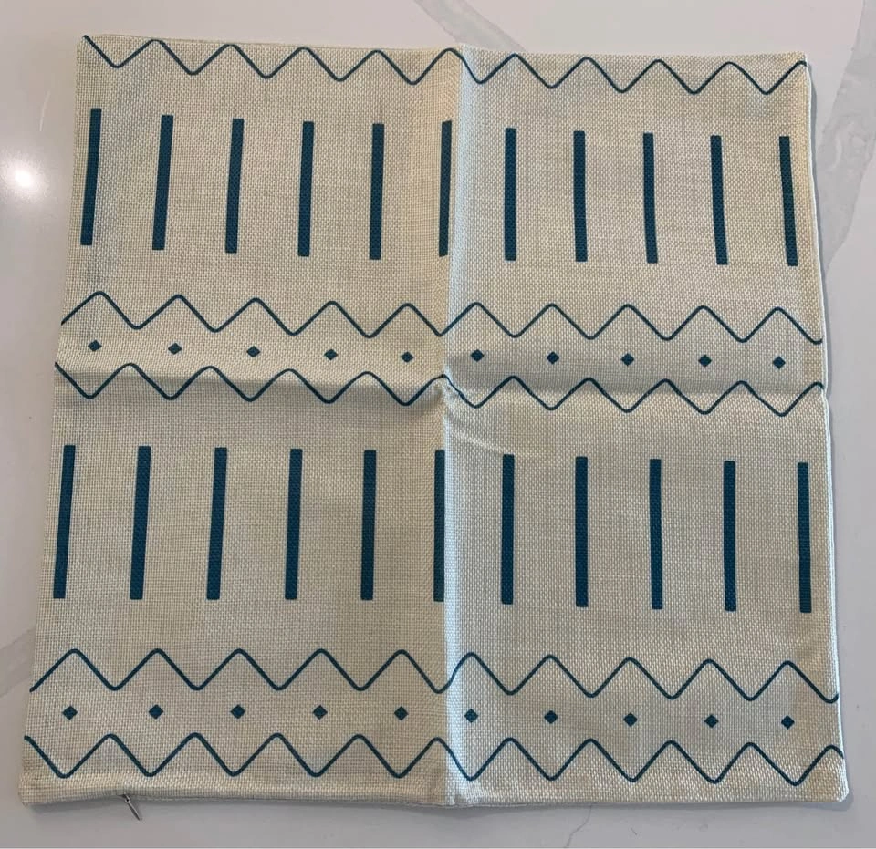 Set of 4 Blue and Cream Decorative Pillow Covers - photo 5