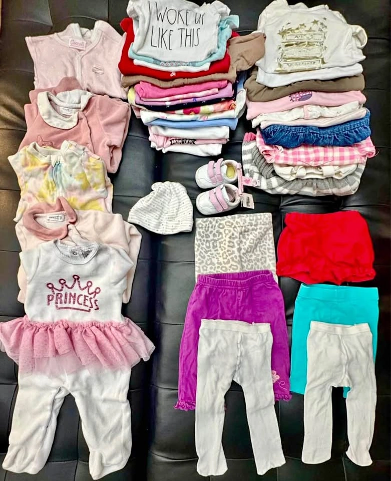 3m - 6m Girls Clothing Bundle + 1 New Pair of Shoes (37 pcs)