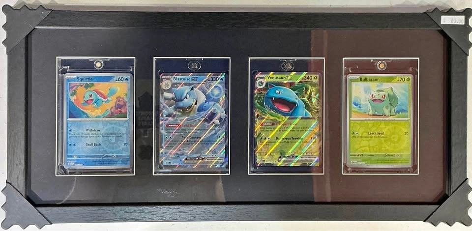 Framed 4 Pokemon Holo/Reverse cards. Near Mint or Better