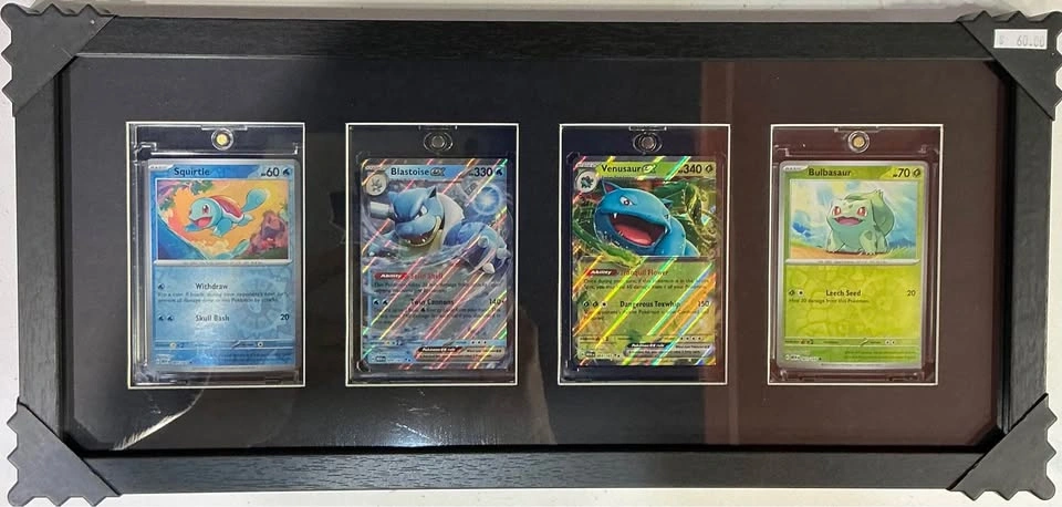 Framed 4 Pokemon Holo/Reverse cards. Near Mint or Better - photo 2