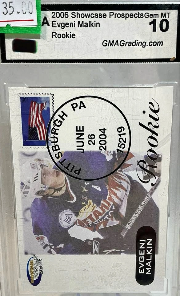 2006 Showcase Prospects Evgeni Malkin Rookie GMA Graded 10 Card