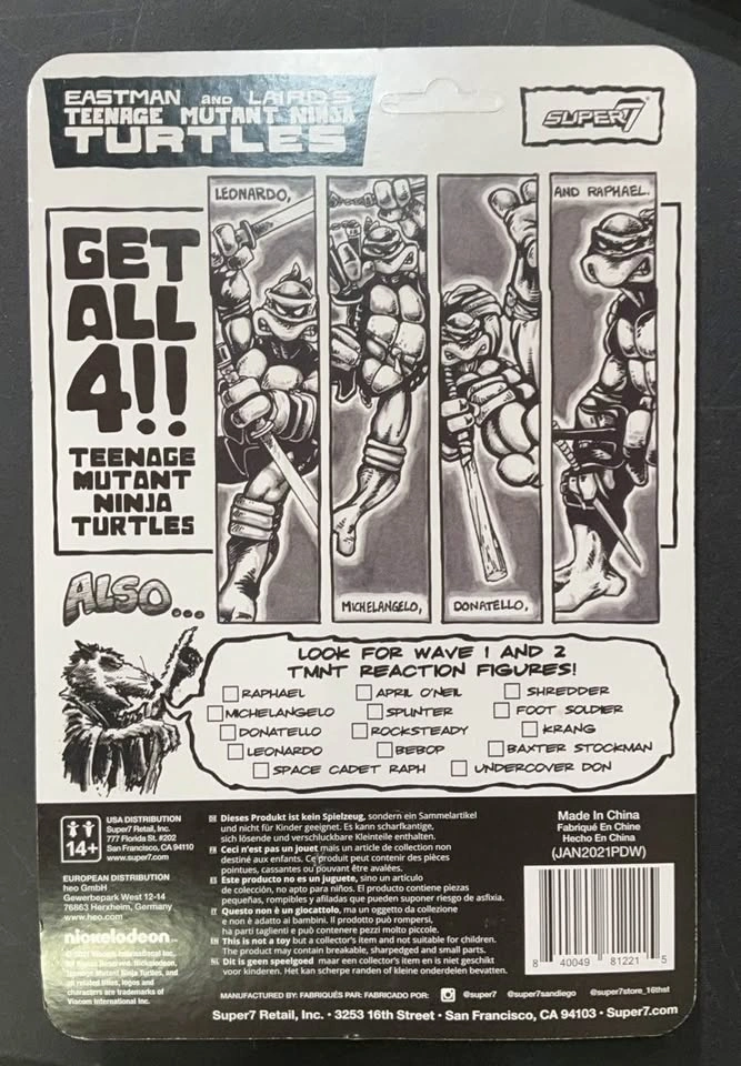 RAPHAEL TEENAGE MUTANT NINJA TURTLES EASTMAN & LAIRD SUPER7 REAC - photo 2