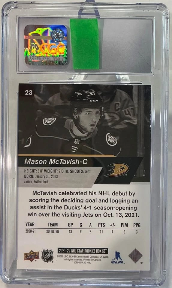 2021-22 U.D. CGC Graded 8 MASON McTAVISH Rookie Card #23 - photo 2
