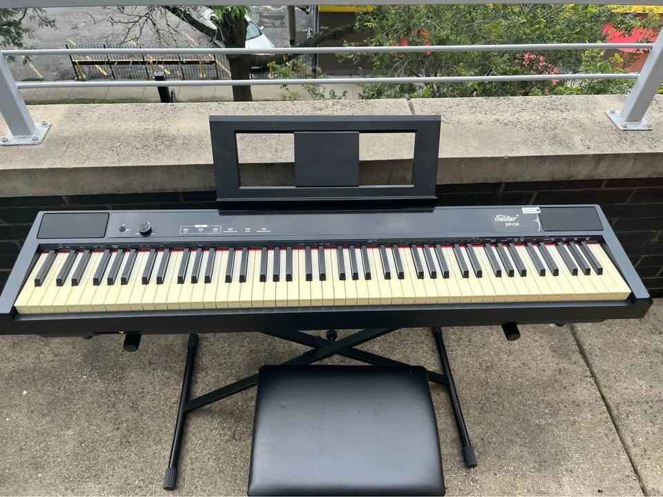 Eastar EP-120 88-Key Weighted Digital Piano + Stand, Bench & Cov - photo 2
