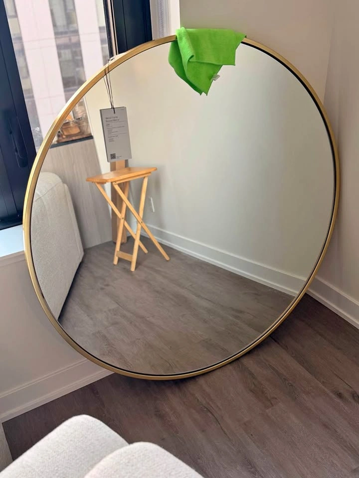 West Elm 48” Round Metal Frame Mirror – Like New