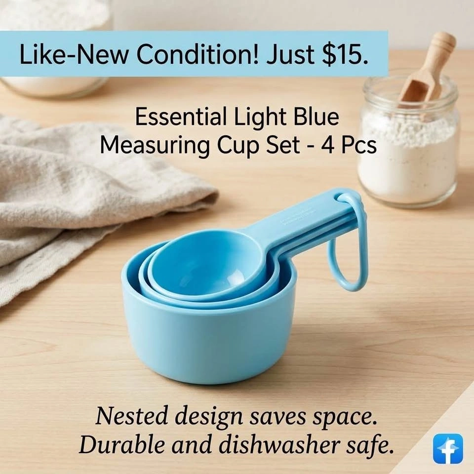 Essential Light Blue Measuring Cup Set - 4 Pcs - photo 2