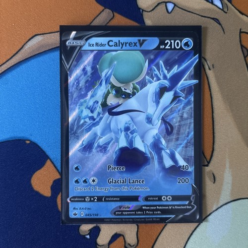 Ice Rider Calyrex V 045/198 Swsh06: Chilling Reign Holo NM - photo 3