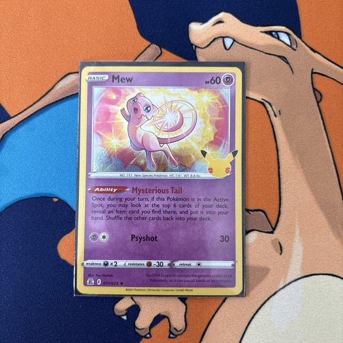 Mew 11/25 Holo Rare NM | Pokemon Celebrations 25th Anniversary - photo 3