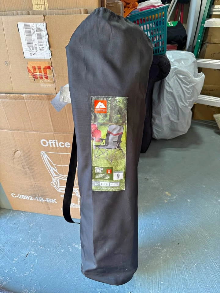 Ozark Trail High Back Hard Arm Chair and Coleman Palmetto Sleepi