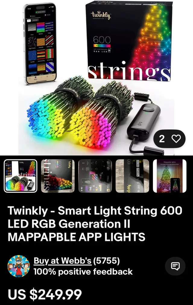 NEW AWESOME - 2 LEFT!!! Twinkly Gen2 600 LED Lights image indicator(2)