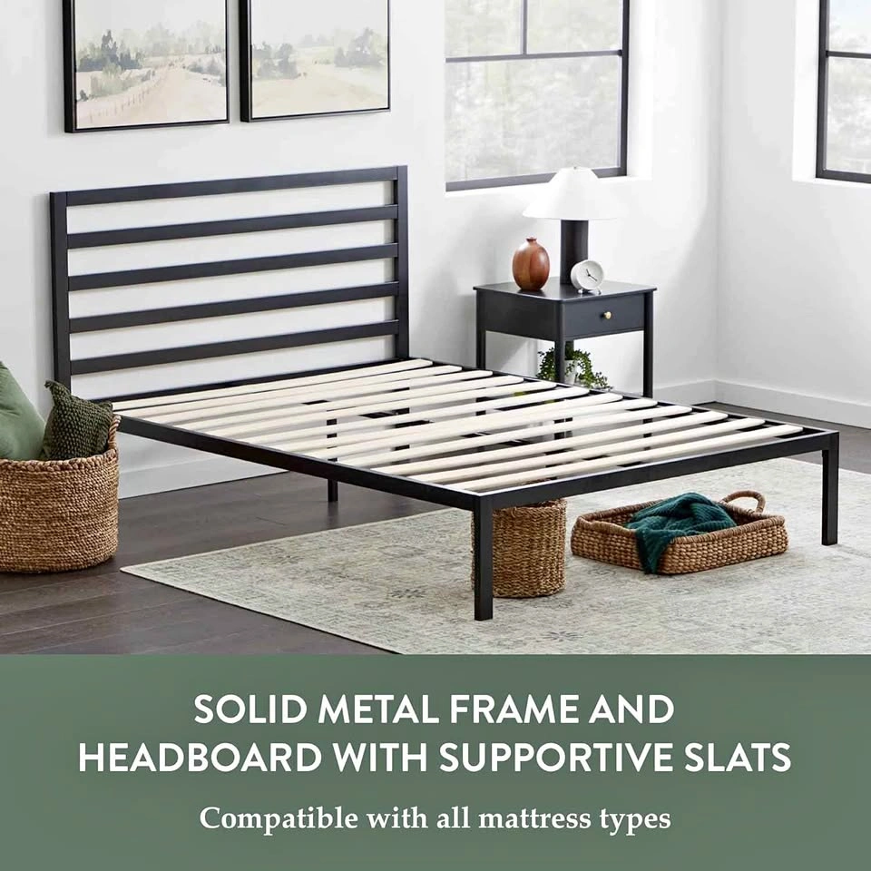 Edenbrook Cassidy Twin Metal Platform Bed Frame with Headboard