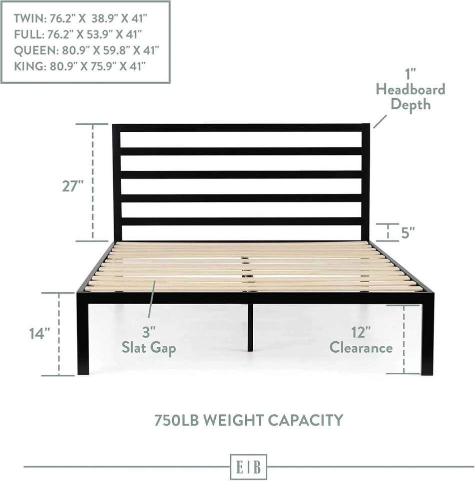 Edenbrook Cassidy Twin Metal Platform Bed Frame with Headboard - photo 2