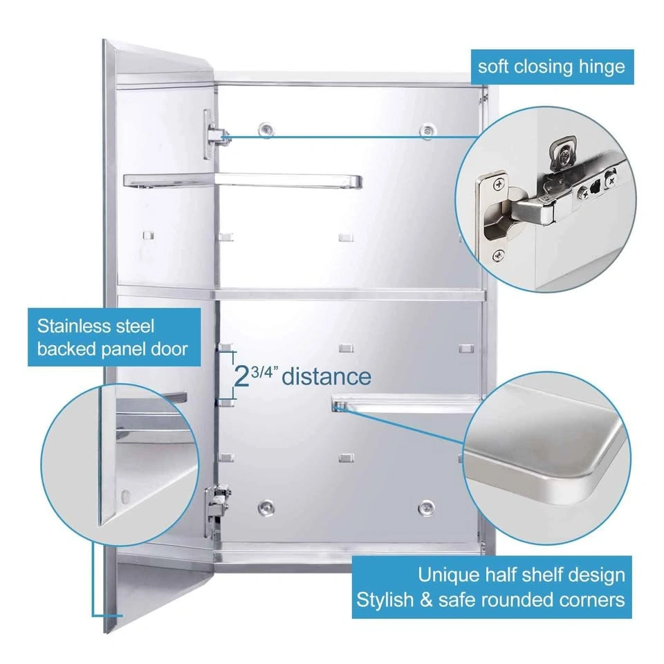 BRAND NEW - Fundin 14.8"x25.5" Stainless Steel Medicine Cabinet - photo 5