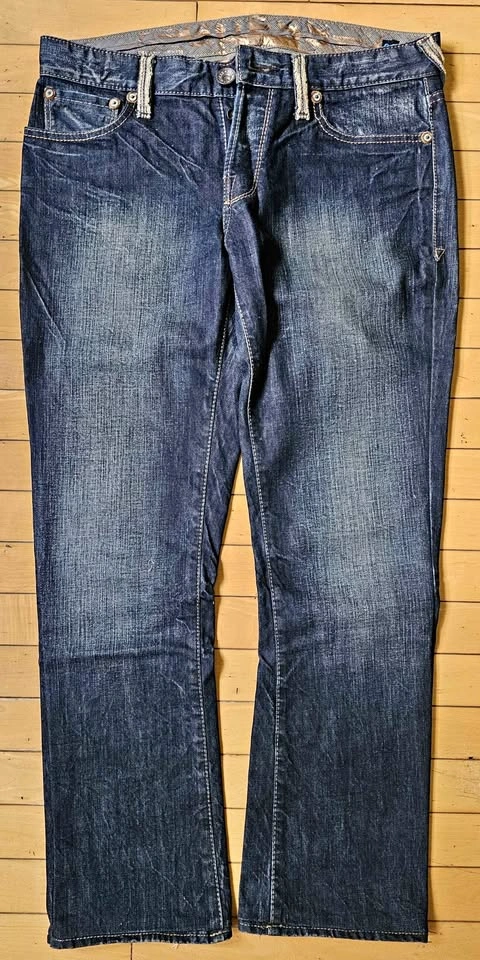 Rare Guess Premium "Falcon" Union Jack Stitched Jeans - 32