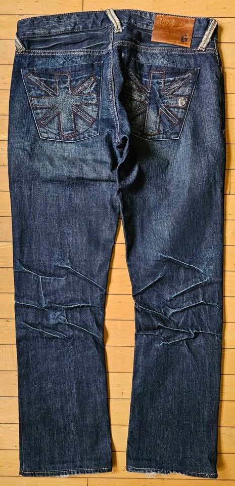 Rare Guess Premium "Falcon" Union Jack Stitched Jeans - 32 - photo 2