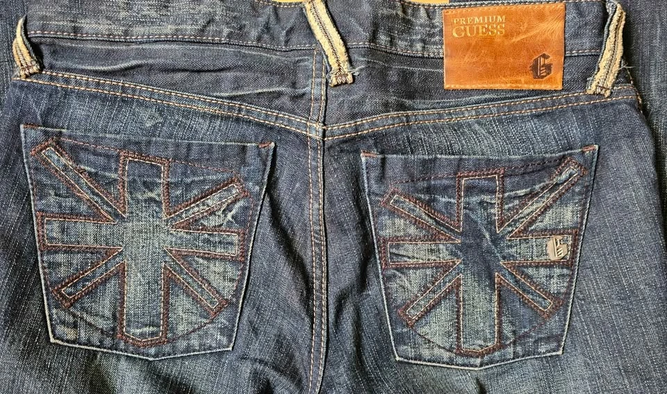 Rare Guess Premium "Falcon" Union Jack Stitched Jeans - 32 - photo 3