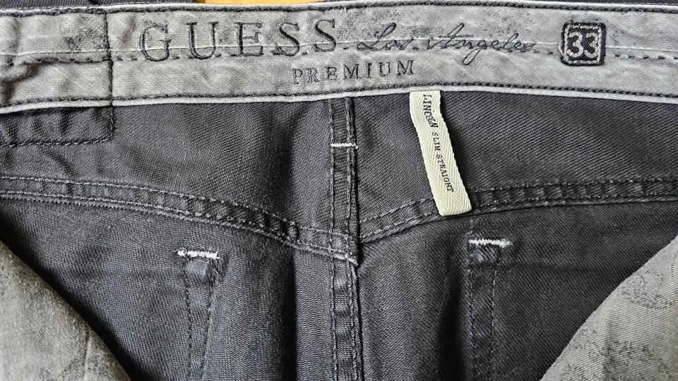 Guess Premium "Lincoln Slim Straight" Men's Faded Black Jeans - photo 3
