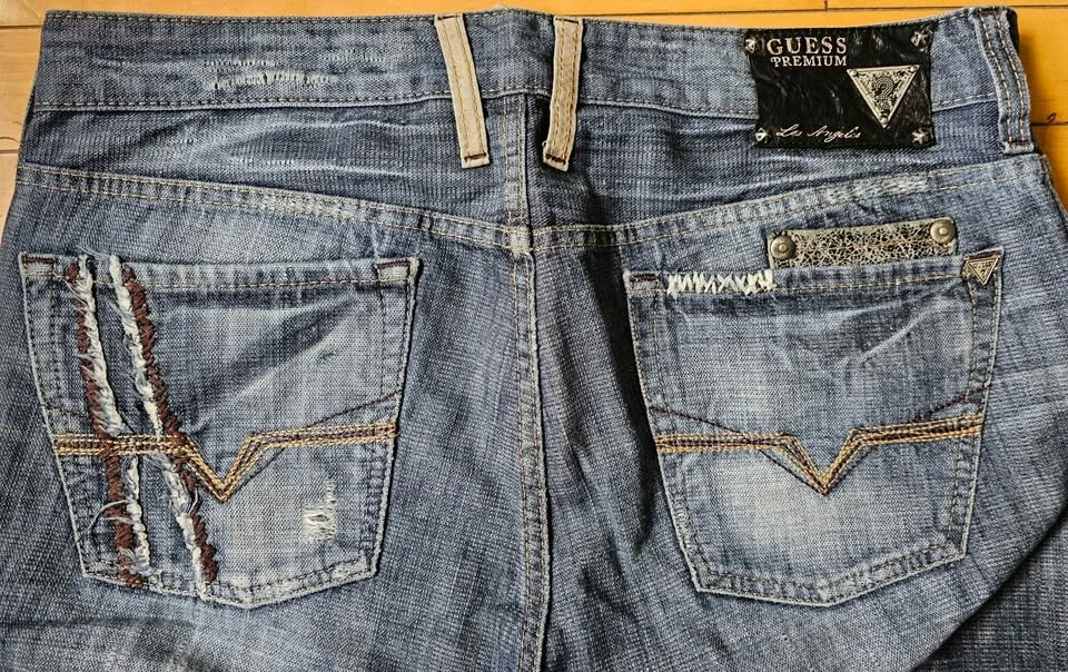 Guess Premium "Lincoln Slim Straight" Men's Distressed Blue Jean - photo 3