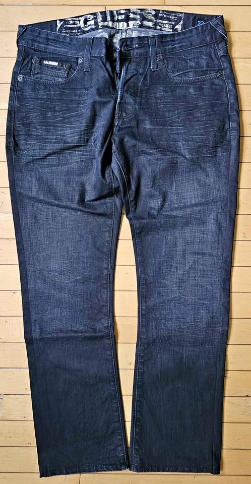 Guess Premium "Falcon Boot Cut" Men's Dark Wash Button Fly Jeans