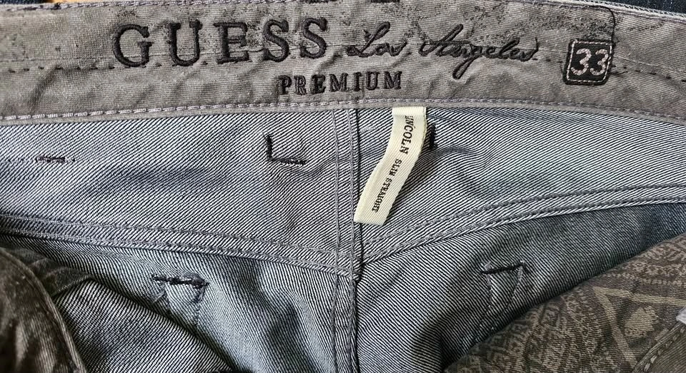 Guess Premium "Lincoln Slim Straight" Men's Dark Wash Jeans - Si - photo 3