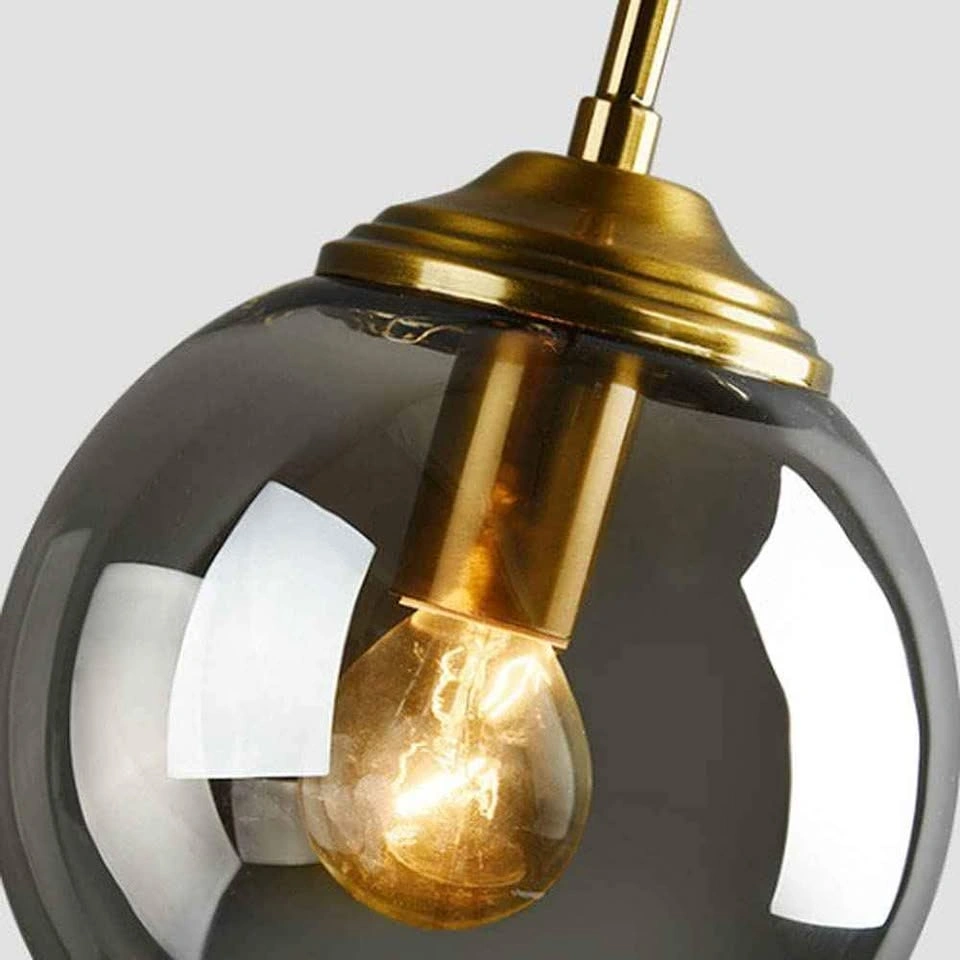 NEW 3 Light Modern Pendant Light Fixture Gold Glass Globe - photo 3