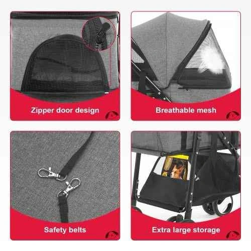 GREY 4 WHEELS PET STROLLER MULTI PURPOSE - photo 5