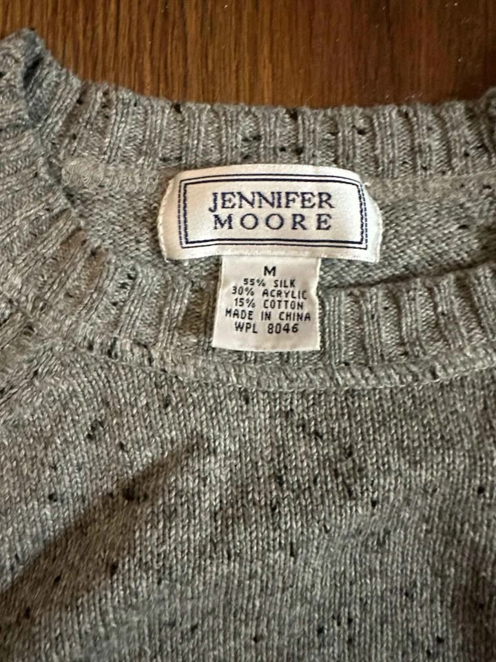 Jennifer Moore Grey Speckled Sweater Size M - photo 3