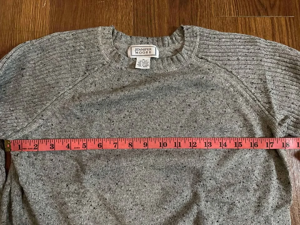 Jennifer Moore Grey Speckled Sweater Size M - photo 4