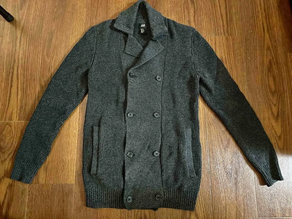 H&M Men's Grey Knit Cardigan