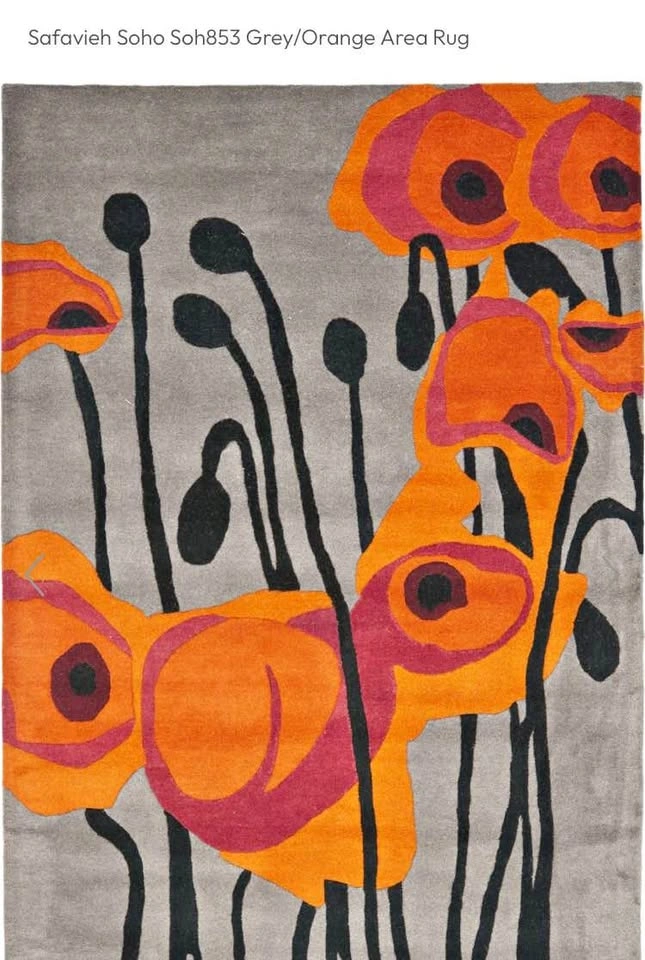 Brand New 3’ x 5’ Washable Area Rug – Modern Abstract Floral
