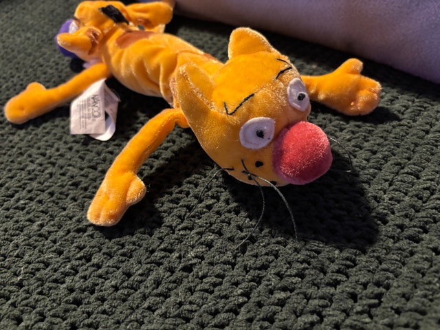 Nanco CatDog Plush - Rare variant fabric eyes, approx 8 in long - photo 3
