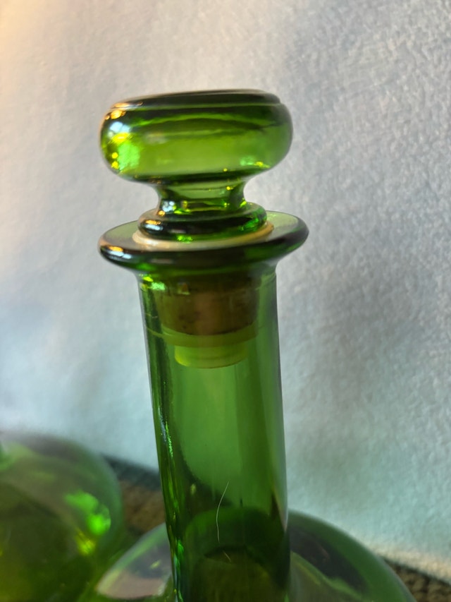 L J McGuinness 1960s Green Glass Decanters - photo 4