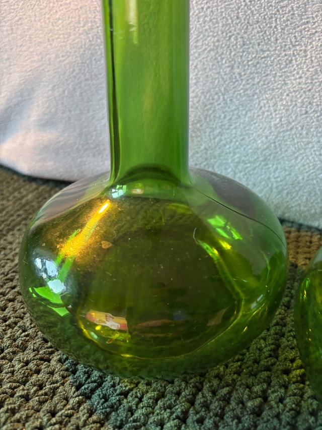 L J McGuinness 1960s Green Glass Decanters - photo 5