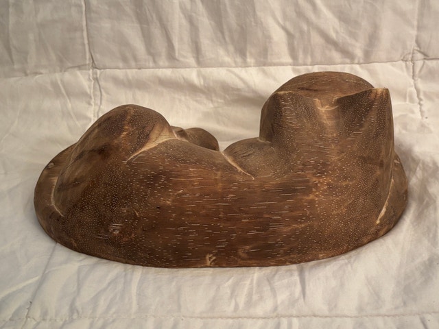 Hand-Carved Wooden Cat Sculpture - photo 4