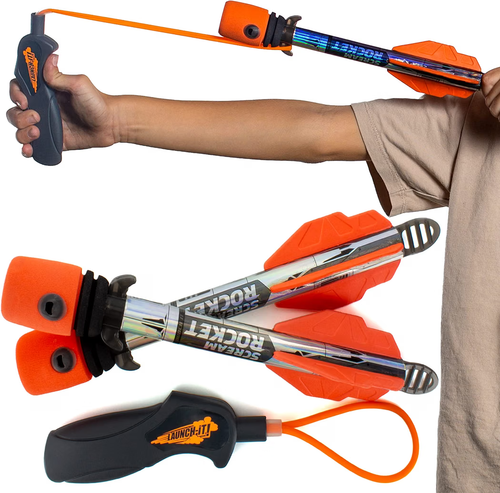 Outdoor Rocket Launcher Toy for Kids Slingshot Rockets