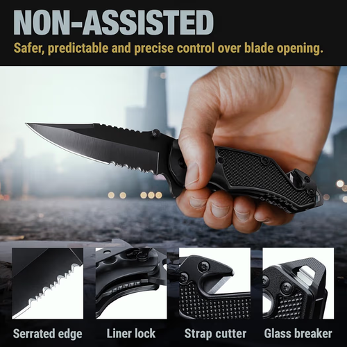 GOOD WORKER Legal Pocket Knife with 2.95” Serrated Blade - photo 2