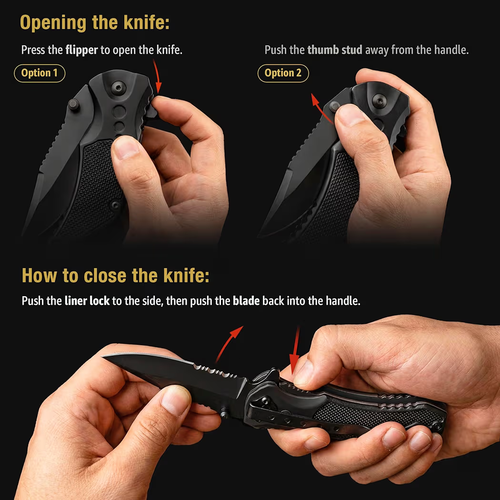 GOOD WORKER Legal Pocket Knife with 2.95” Serrated Blade - photo 5