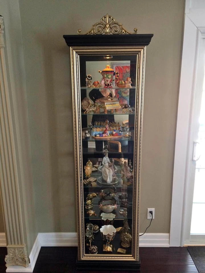 Black and Gold Curio Display Cabinet