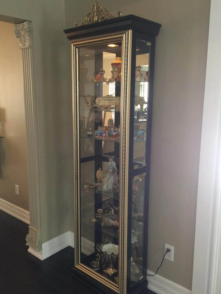 Black and Gold Curio Display Cabinet - photo 4