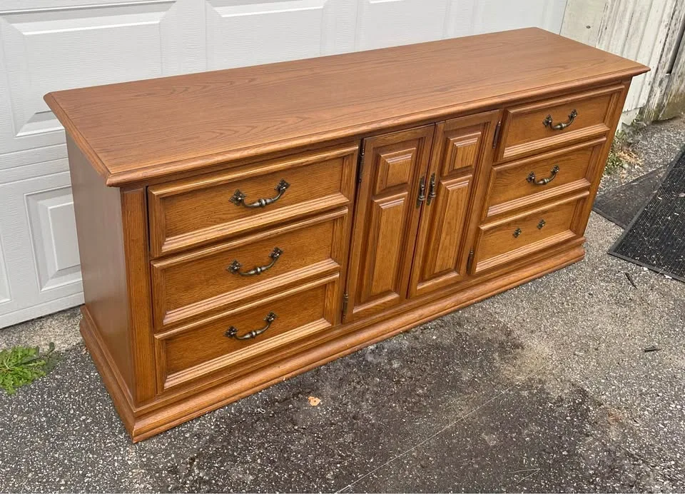 Solid Wood Nine Drawer Dresser thumbnail